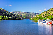  Berth of a river cruise ship on the Douro, near the city of Pinhao, Portugal 