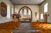  Interior of the church of St. Leodegar in Grenzach-Wyhlen, Baden-Württemberg, Germany 