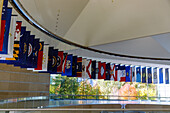  Flags of the American states in the Grand Hall at the National Constitution Center in the Historic Waterfront District in Philadelphia, Pennsylvania, USA 