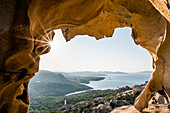  Bizarre granite rocks, Roccia dell Orso, sunset, Capo d&#39;Orso, Palau, Costa Smeralda, Sardinia, Italy 