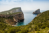 Küste mit steilen Klippen, Capo Caccia, bei Alghero, Sardinien, Italien