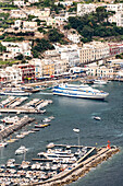  View from Villa Lysis to Marina Grande Capri, Gulf of Naples, Italy 