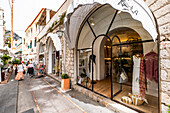  Shops and boutiques in the streets of Capri, Capri, Gulf of Naples, Italy 