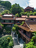  Aerial view of the temples of Nui Sam on Mount Sam, Nui Sam, Chau Doc, An Giang, Vietnam, Asia 