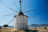 An old windmill in Bodrum city, Mugla Province, Turkey.