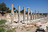 Columns along the main avenue in Patara, an ancient Lycian city in the South West of modern Turkey.