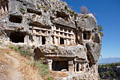 Lycian rock cut tombs in Tlos, an ancient Lycian city in the South West of modern Turkey.