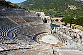 Ruins of the Great Theatre in the ancient city of Ephesus, a UNESCO World Heritage Site. Ephesus Archaeological Site, Turkey.