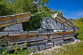 Ruins of the Temple of Serapis in Miletus, an ancient Greek then Roman city of western Anatolia. Aydin Province, Turkey.