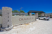  The entrance to the camp, Okaukuejo, Etosha National Park, Namibia, Africa 