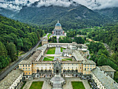  Site of the pilgrimage church of Oropa in the Valais mountains, UNESCO World Heritage Site Sacri Monti, Biella, Alpi Biellesi, Valais Alps, Piedmont, Italy 