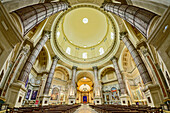  Interior shot of the Basilica superiore of the pilgrimage church of Oropa, UNESCO World Heritage Site Sacri Monti, Biella, Alpi Biellesi, Valais Alps, Piedmont, Italy 