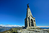  Christ statue at the summit of Colma di Mombarone, GTA, Grande Traversée des Alpes, Biella, Alpi Biellesi, Valais Alps, Piedmont, Italy 