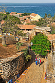 overview of the village from the Castel, Ile de Goree (Goree Island), Dakar,Senegal, West Africa