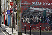 mural painting at the crossing of Bowling Green and Abbeygate Street Upper,  Galway, Connemara, County Galway, Republic of Ireland, North-western Europe