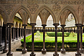 Cloister of the Mont Saint-Michel Abbey,Manche department,Low Normandy region,France,Europe