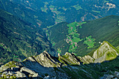  Deep view of Zillergrund, from Brandenberger Kolm, Zillertal Alps, Tyrol, Austria 