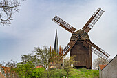  Post mill and Holy Spirit Church on Havel Island in Werder (Havel), Brandenburg, Germany  