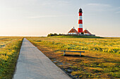 Weg zum Leuchtturm Westerhever, Schleswig-Holstein, Deutschland