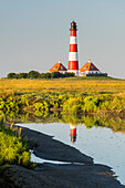 Leuchtturm Westerhever, Priele, Schleswig-Holstein, Deutschland