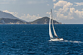  Sailboat near the island of Elba, Tuscany, Italy, blue, white, sailing, alone, freedom, wind, water 