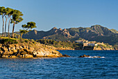 Blick auf Porto Azzurro, Insel Elba, Toskana, Italien