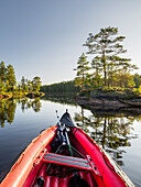  Lake in Glaskogen Nature Reserve, Canoe, Värmland County, Sweden 