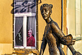  Bronze sculpture of Duchess Luise Dorothea of Saxe-Gotha-Altenburg in Gotha, Thuringia, Germany  