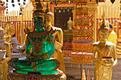 Emerald Buddha statue in Wat Phrathat Doi Suthep, a highly revered Buddhist temple in Chiang Mai, Thailand.