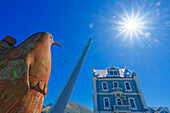 Harbor complex, penguin statue, Old Port Captain's Building, Victoria & Alfred Waterfront, Cape Town, South Africa, Africa