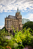 Erfurter Dom vom Domplatz aus gesehen, Erfurt, Landeshauptstadt, Freistaat Thüringen, Deutschland, Europa