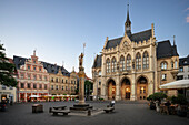 Gothic town hall of Erfurt seen from the fish market, state capital, Free State of Thuringia, Germany, Europe