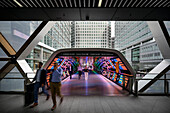 Lichttunnel, Crossrail Place, London, Canary Wharf, England, Vereinigtes Königreich, UK, Europa