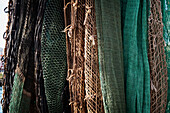  Detail of fishing nets on a boat in Chioggia, Venice Lagoon, Veneto, Italy, Europe 