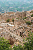 Ruins view in Acrocorinth archeological site, Corinth, Greece