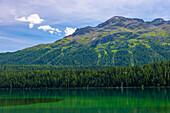 Beautiful Alpine Lake St Moritz with Mountain View in the Swiss Alps in a Sunny Summer Day in Silvaplana, Maloja, Grisons, Switzerland.