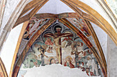 Mittelalterliche Fresken, Kreuzgang in der Dominikanerkirche, Bozen, Südtirol, Italien, Europa