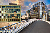 Kronprinzenbrücke, Buildings around Spree river, Berlin, Germany.