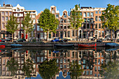  typical canal in the Dutch capital Amsterdam, North Holland, Netherlands 