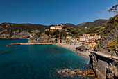 Summer View of Buildings and Hills in Monterosso, Cinque Terre, Italy