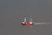  Shrimp boat, Wadden Sea National Park, Dithmarschen, Schleswig-Holstein, Germany 