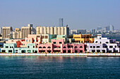  Colorful houses in the Mina district in Doha, Qatar 