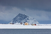  Houses at Limstranden, Winter, Lofoten, Norway 