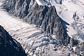 Detailaufnahme vom Gletschermeer am Mont-Blanc, Mer de Glace, Vallee Blanche, Chamonix Mont Blanc, Haute Savoie, Frankreich