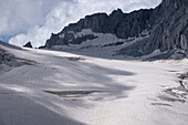 Blick auf das Gletschermeer am Mont-Blanc, Panorama-Gondel, Mer de Glace, Vallee Blanche, Chamonix Mont Blanc, Haute Savoie, Frankreich
