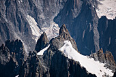 Bergkette am Mont Blanc, Mont Blanc-Massiv, Chamonix, Rhone-Alpes, Frankreich, Europa