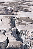 Detailaufnahme vom Gletschermeer am Mont-Blanc, Panorama-Gondel, Mer de Glace, Vallee Blanche, Chamonix Mont Blanc, Haute Savoie, Frankreich