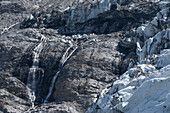 Detailaufnahme vom Gletschermeer am Mont-Blanc, Glacier des Bossons, Plateau des Pyramides, Chamonix Mont Blanc, Haute Savoie, Frankreich, Europa