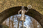 Mascot Krodo at the ruins of the Harzburg in Bad Harzburg, Lower Saxony, Germany  