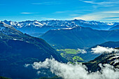  View of Nassereith and Stubai Alps from the Eastern Kreuzjoch, Lechtal Alps, Tyrol, Austria 